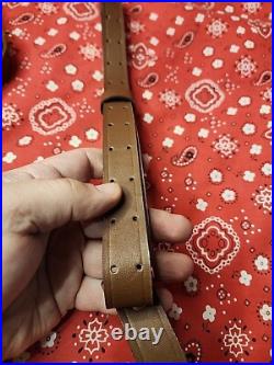 Pair Of Leather Rifle Sling Buckle Rifle Sling Right Side Made In Canada