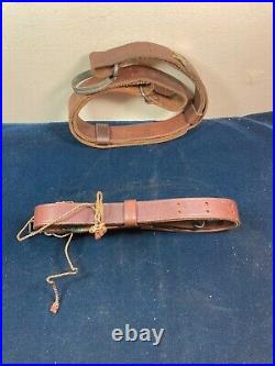 Pair Of Military Rifle Leather Slings Ww2 Era
