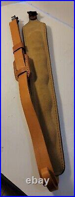 Pathfinder Cb373b Brown Leather Rifle Sling Inch Padded Embossed Beautiful Deer