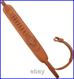 Premium Cowhide Leather Rifle Sling with Pouch & Handle Fits Common Calibers