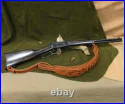 Premium Cowhide Leather Rifle Sling with Pouch & Handle Fits Common Calibers