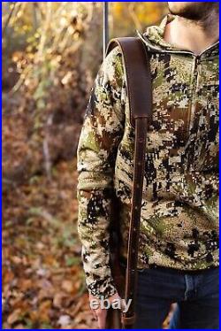 Premium Crazy Horse/Brown Leather Rifle Sling Adjustable & Durable Made in USA