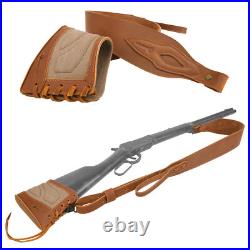 Premium Leather Gun Sling, Canvas Rifle Recoil Pad with Swivels Hunting Set Premium Leather Gun Sling, Canvas Rifle Recoil Pad with Swivels Hunting Set