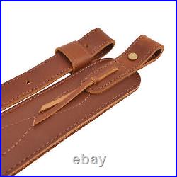 Premium Leather Rifle Slings Adjustable Shoulder Strap Shotgun Belt Hunting USA