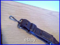 RARE EARLY Vintage Hook Style Winchester LEATHER AND BRASS Rifle Sling