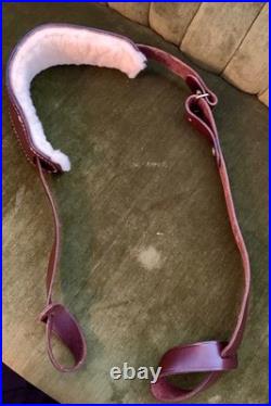 RARE Vintage 80s ORVIS Shotgun Carry Sling Brown Leather NIB