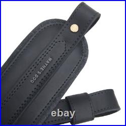 Retro Rifle Carry Sling Leather Shotgun Shoulder Strap with Canvas Pocket