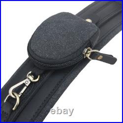 Retro Rifle Carry Sling Leather Shotgun Shoulder Strap with Canvas Pocket