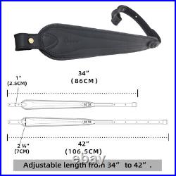 Retro Rifle Shoulder Straps Crazy Horse Leather & Canvas Shotgun Carrying Slings