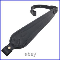 Retro Rifle Shoulder Straps Crazy Horse Leather & Canvas Shotgun Carrying Slings