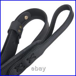 Retro Rifle Shoulder Straps Crazy Horse Leather & Canvas Shotgun Carrying Slings