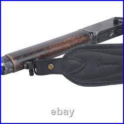 Retro Rifle Shoulder Straps Crazy Horse Leather & Canvas Shotgun Carrying Slings