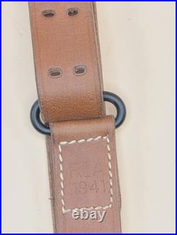 Ria 1941 Leather Black Steel Rifle Sling