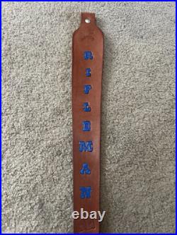 Rifeman # 1 Custom Leather Rifle Sling Hand Tooled And Made in the USA