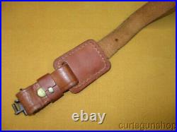 Rifle Sling 1 Inch Cobra Brown Leather with Q. D. Swivels Padded