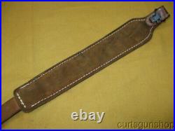 Rifle Sling 1 Inch Cobra Brown Leather with Q. D. Swivels Padded