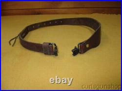 Rifle Sling 1 Inch Cobra Smooth Brown Leather with Swivels