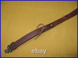 Rifle Sling 1 Inch Cobra Smooth Brown Leather with Swivels