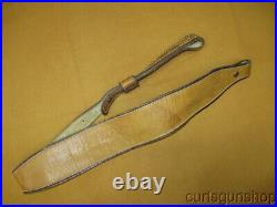 Rifle Sling 1 Inch Cobra Tan Leather with Brown Trim