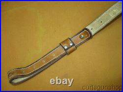 Rifle Sling 1 Inch Cobra Tan Leather with Brown Trim