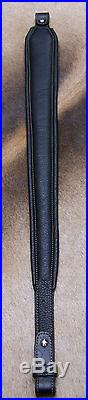 Rifle Sling, Black Leather, Hand Tooled, Made in the USA, Lone Star