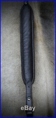 Rifle Sling, Brown Leather, Hand Carved, Prize Buck by Seelye Leather Works