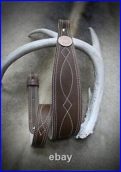 Rifle Sling Brown Leather Seelye Leather Works, Gunslinger Sling, Made in USA