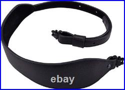 Rifle Sling Buffalo Hide Leather Sling with Swivels, Durable Gun Strap, Metal