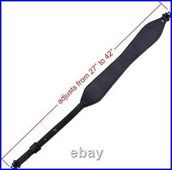 Rifle Sling Buffalo Hide Leather Sling with Swivels, Durable Gun Strap, Metal