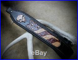Rifle Sling, Seelye Leather Works, Hand tooled, Punisher, Leather sling