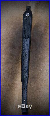 Rifle Sling, Seelye Leather Works, Protect & Serve Honor, Made in USA, Black
