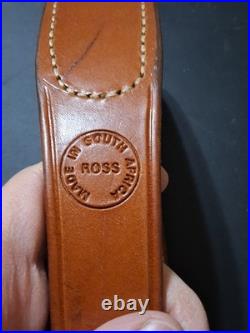 Ross Rifle Sling Brown Leather 35 1-3/4 Wide White Stitched South Africa