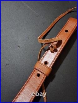 Ross Rifle Sling Brown Leather 35 1-3/4 Wide White Stitched South Africa
