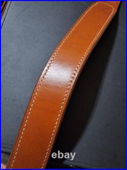 Ross Rifle Sling Brown Leather 35 1-3/4 Wide White Stitched South Africa