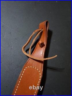 Ross Rifle Sling Brown Leather 35 1-3/4 Wide White Stitched South Africa