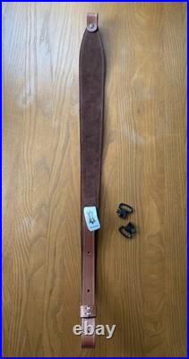 Ruger Leather Cobra Sling Brown Embossed Levy's Leather M77 10/22 Mini 14 Swivel