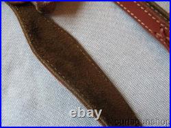 SAFARILAND RUSSET BROWN LEATHER BASKETWEAVE PATTERN RIFLE SLING With QD SWIVELS