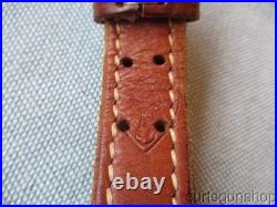 SAFARILAND RUSSET BROWN LEATHER BASKETWEAVE PATTERN RIFLE SLING With QD SWIVELS