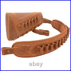 Set Leather Gun Cheek Rest, Ammo Holder Sling for. 45-70.22MAG 12GA. 30-30.308