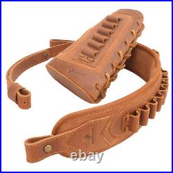 Set Leather Gun Cheek Rest, Ammo Holder Sling for. 45-70.22MAG 12GA. 30-30.308