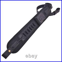 Set of Leather Gun Sling with Rifle Buttstock Recoil Pad For. 308 16GA. 357.22lr