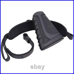 Shooting Combo of Leather Rifle Gun Buttstock Cover with Sling. 22LR. 357.308 12GA