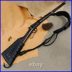Shooting Combo of Leather Rifle Gun Buttstock Cover with Sling. 22LR. 357.308 12GA