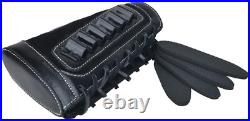 Sleek Black Leather Rifle Sling & Buttstock Holder for Efficient Ammo Access Sleek Black Leather Rifle Sling & Buttstock Holder for Efficient Ammo Access