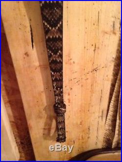 Snake skin Gun sling Eastern Diamondback and leather hand crafted adjustable