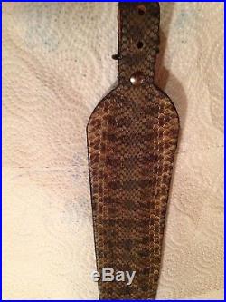 Snake skin Gun sling Prairie Rattlesnake and leather hand crafted adjustable