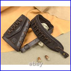 Soft Leather Gun Cheek Rest Riser Stock + Gun Sling for. 22MAG. 30-30.45-70 12GA