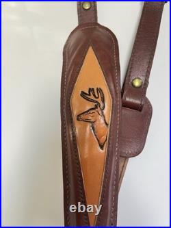 Stalker Deer Padded Leather Rifle Sling With Suede Backing