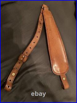 Stalker Tan Leather Cobra Style Rifle Sling With Swivel