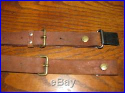 Swedish leather Mauser rifle sling 2 piece target m96 6.5x55 m41 commercial